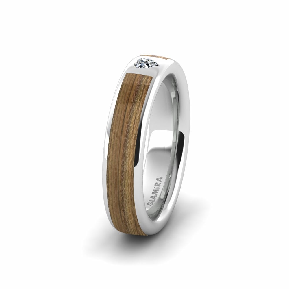 Wood & Carbon Women's Wedding Ring Peaceful Luck 5 mm