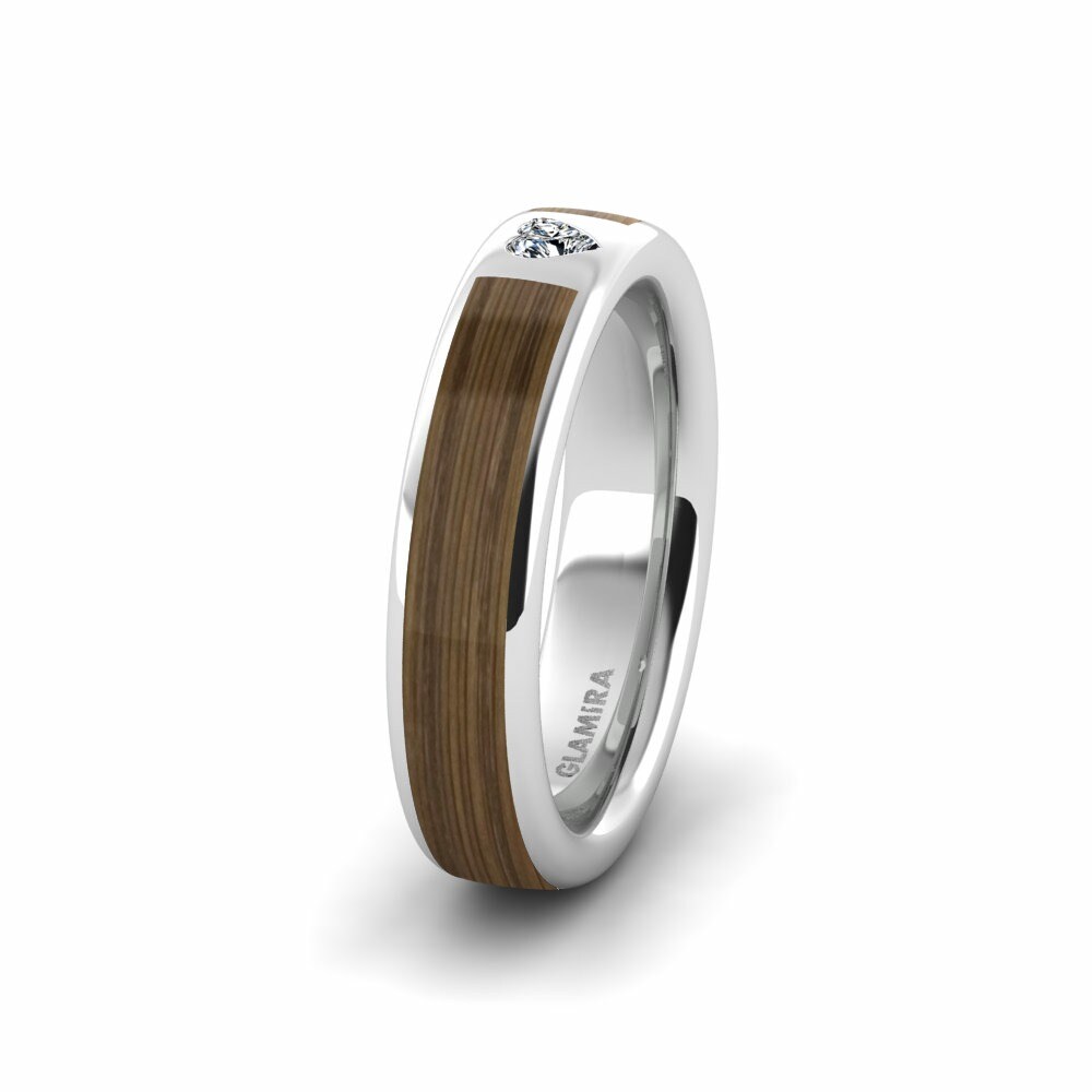 Wood & Carbon Women's Wedding Ring Peaceful Luck 5 mm