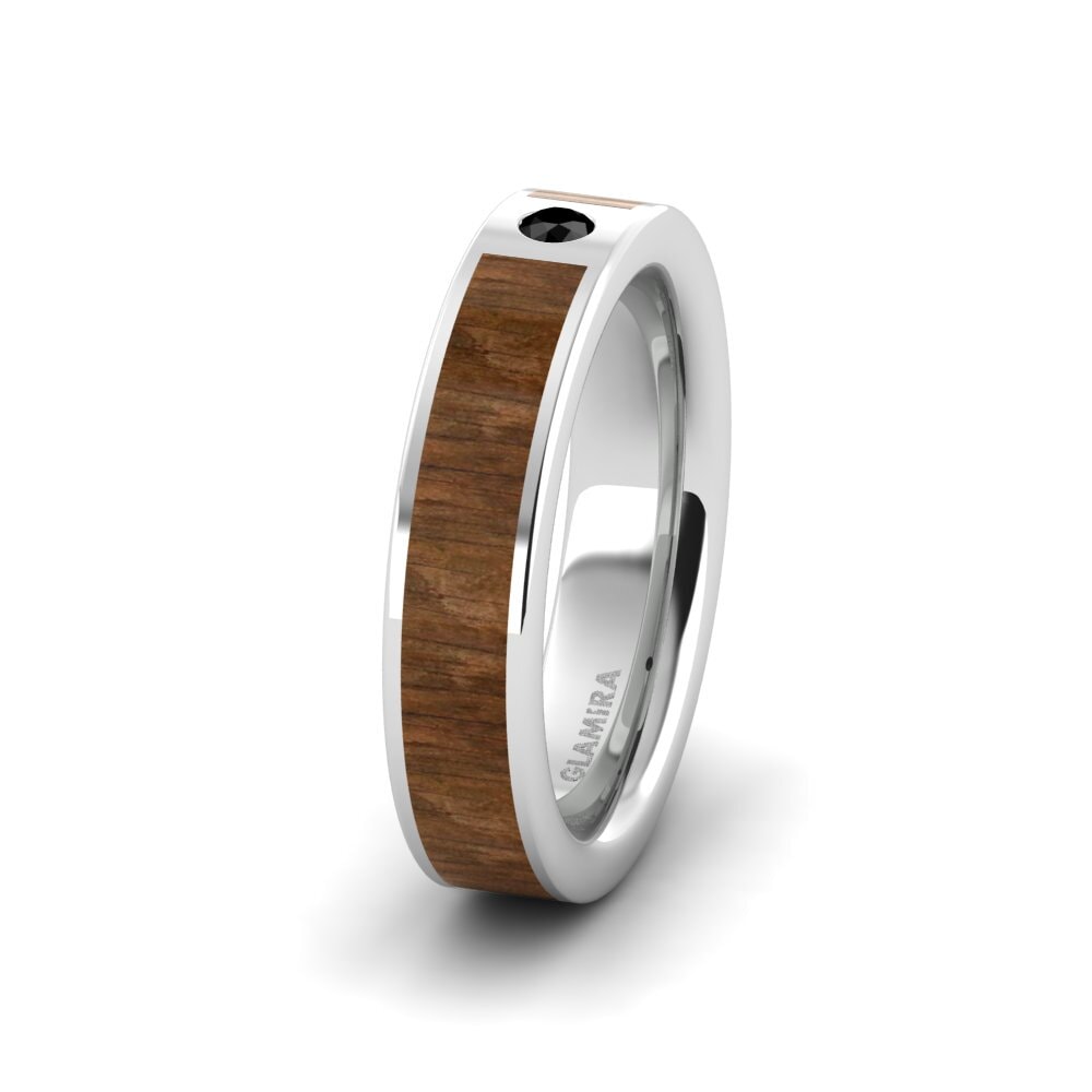 Wood & Carbon Black Onyx Women’s Wedding Rings