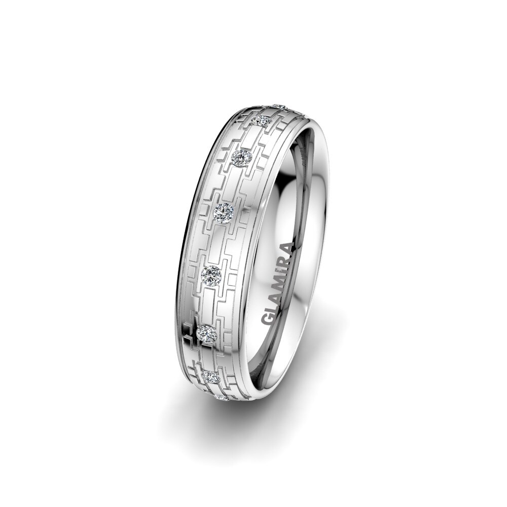 Exclusive Women’s Wedding Rings Women's Unique Line 5 mm 585 White Gold Zirconia
