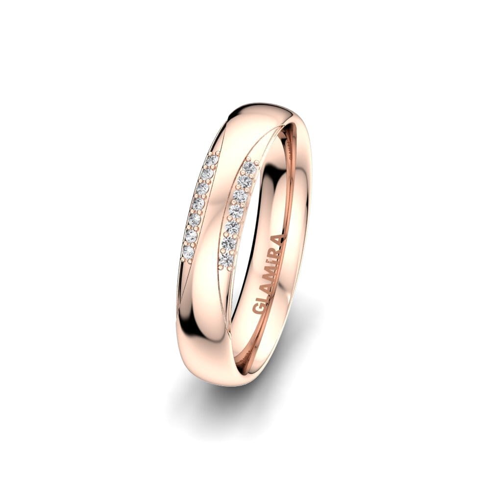 Or rose 585 Saphir Blanc Alliance pour femme Exotic Harmony 4 mm