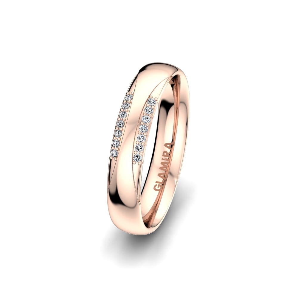 9ct Rose Gold Women's Wedding Ring Exotic Harmony 4 mm