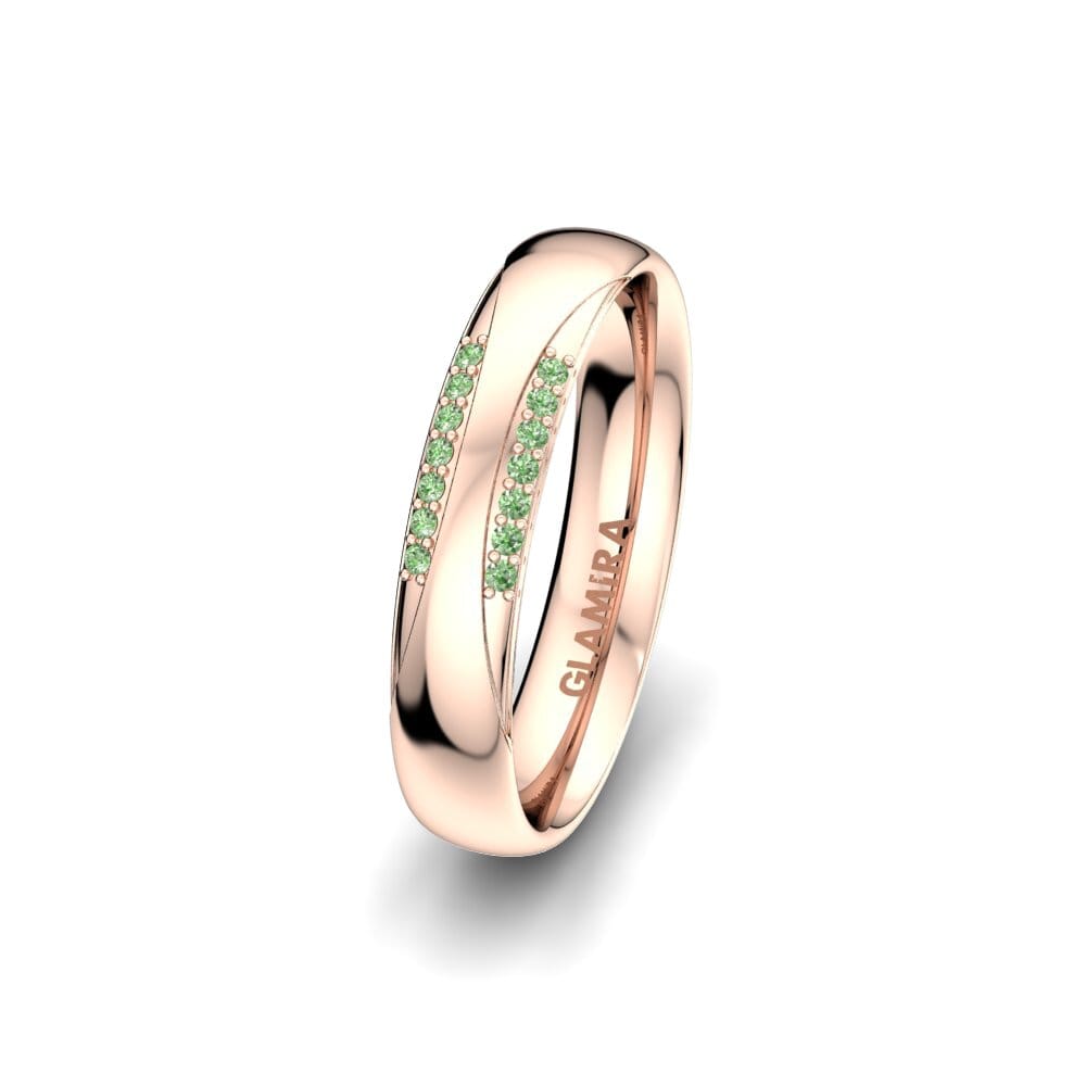 Or rose 585 Diamant Vert Alliance pour femme Exotic Harmony 4 mm