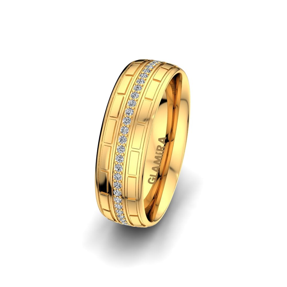 14k 黃色K金 女士结婚戒指 Heavenly Couple 6 mm