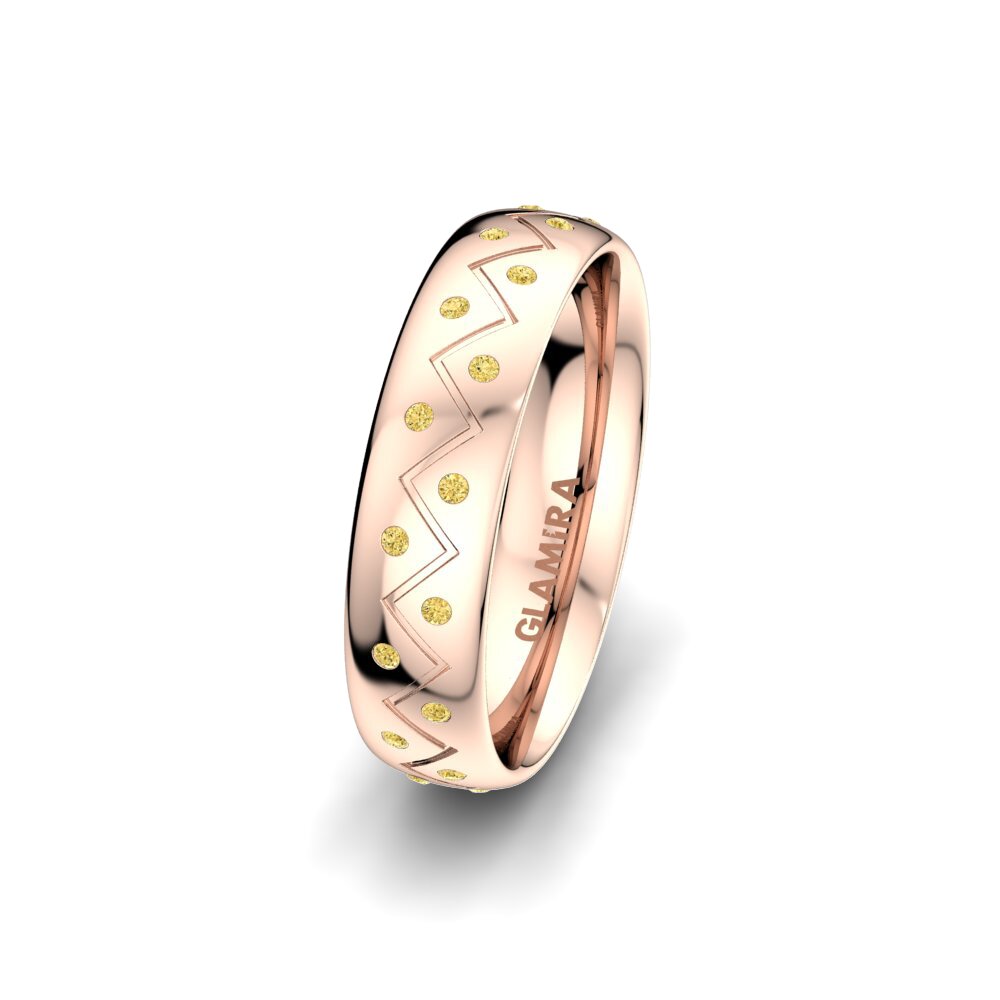 Diamant Jaune Alliance pour femme Unique Harmony 5 mm