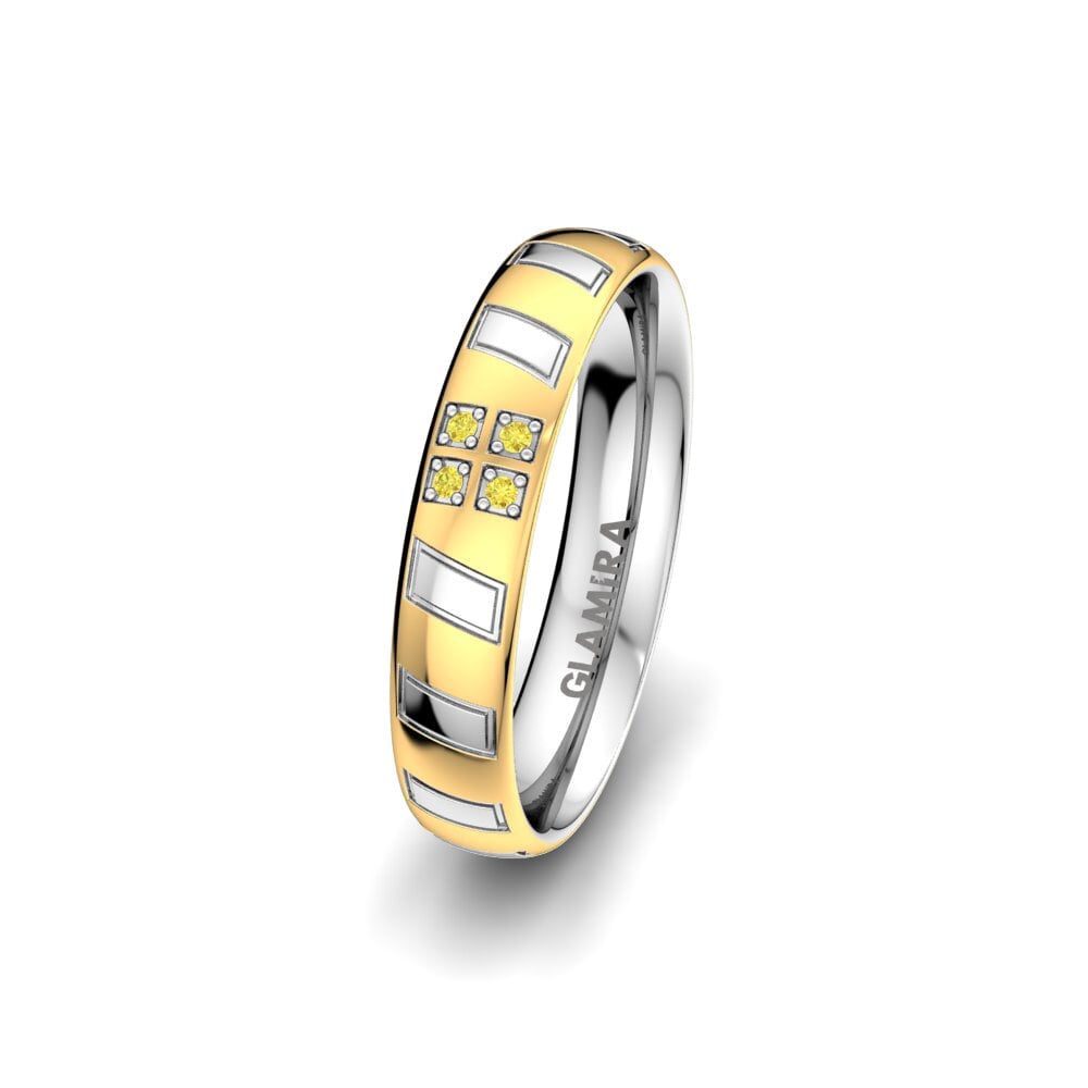 Saphir Jaune Alliance pour femme Unique Star 4 mm