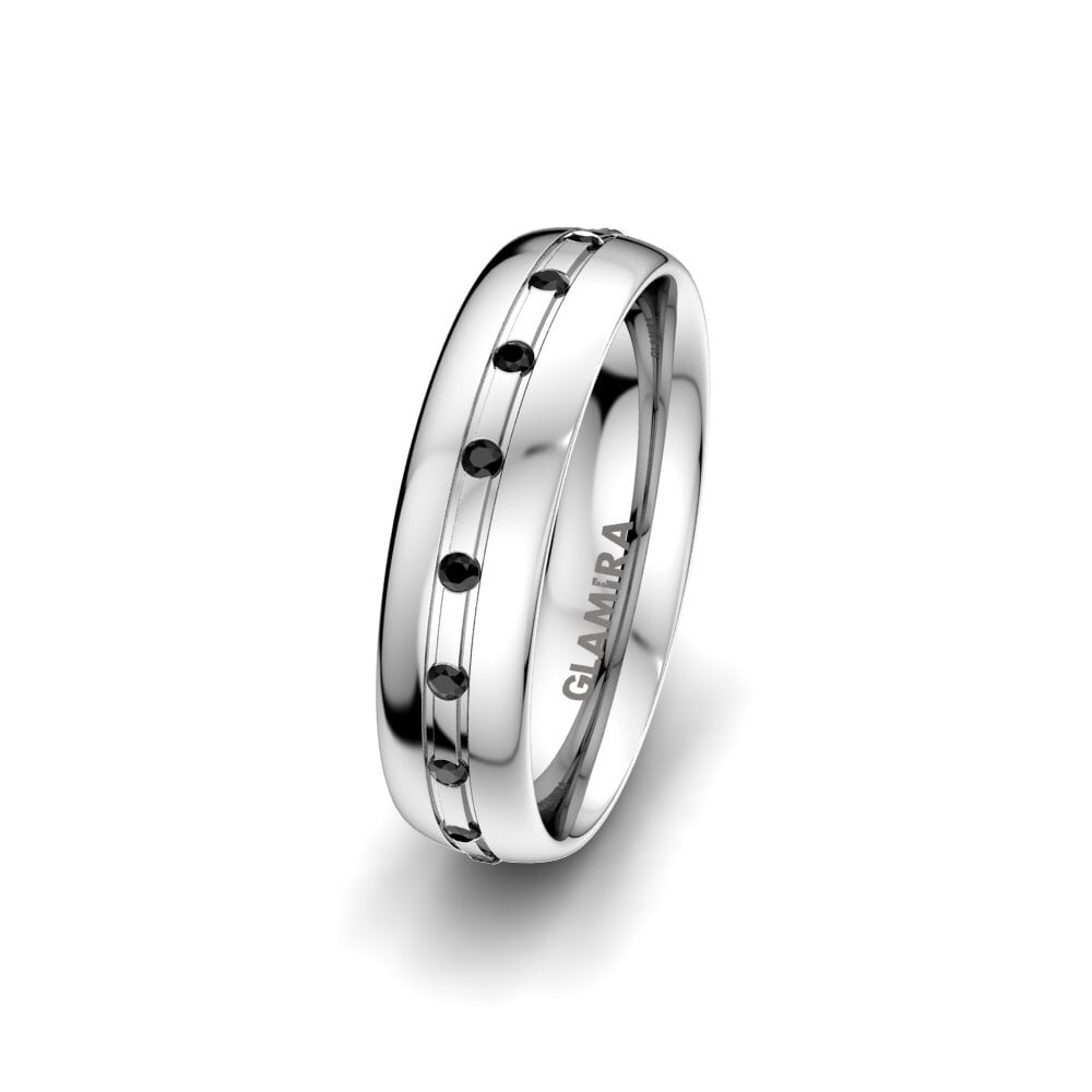 Zafiro negro Anillo Boda Mujer Essential Route 5 mm