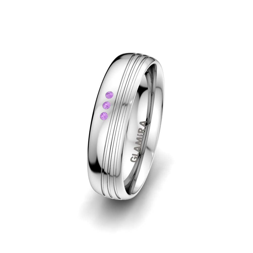 Amethyst Women's Wedding Ring Essential Couple 5 mm