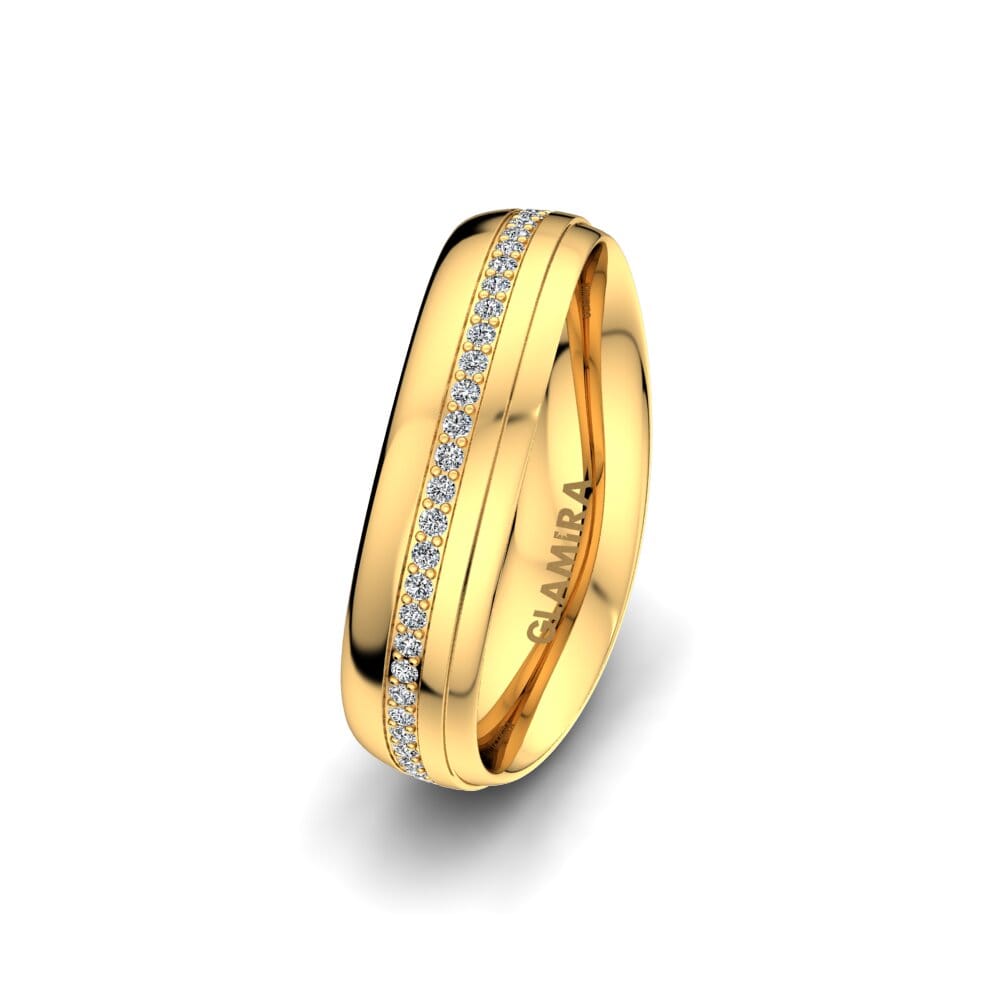 14k 黃色K金 女士结婚戒指 Magic Charm 5 mm
