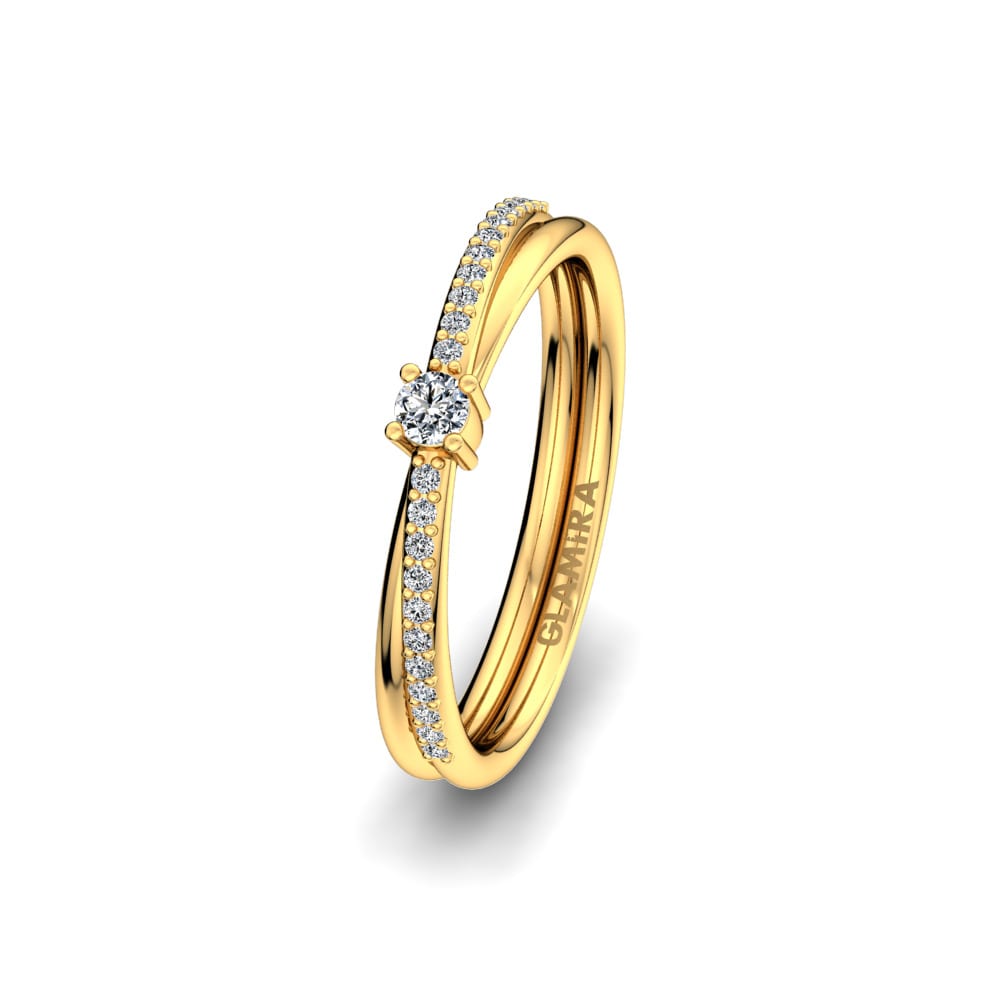 9k Oro Amarillo Anillo de Pareja Infinite Anticipation