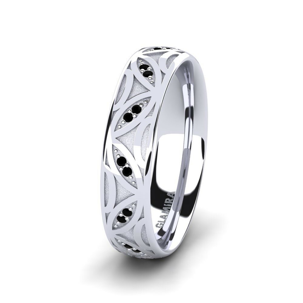 Zafiro negro Anillo Boda Mujer Magic Road 5 mm