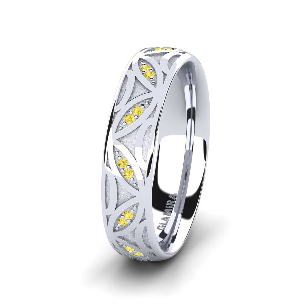 Anillo Boda Mujer Magic Road 5 mm Zafiro amarillo