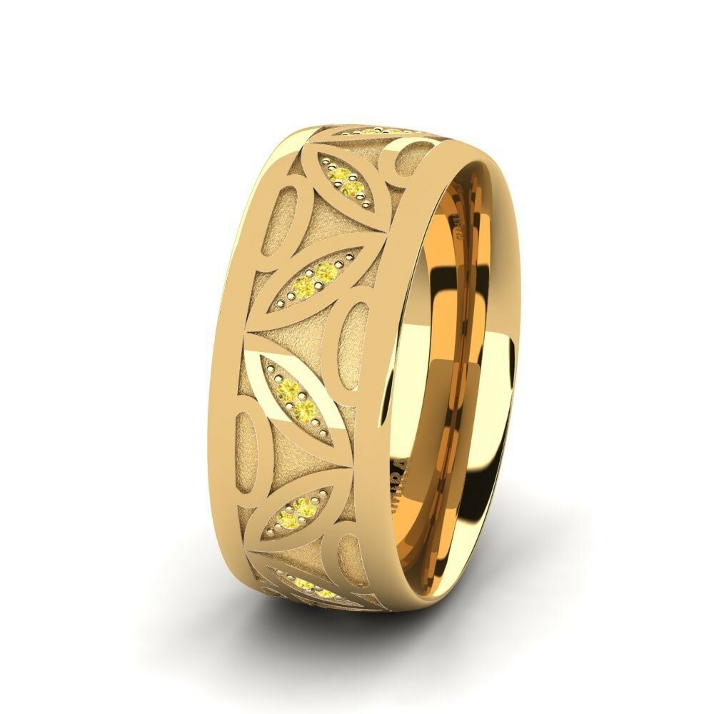 Zafiro amarillo Anillo Boda Mujer Magic Road 8 mm