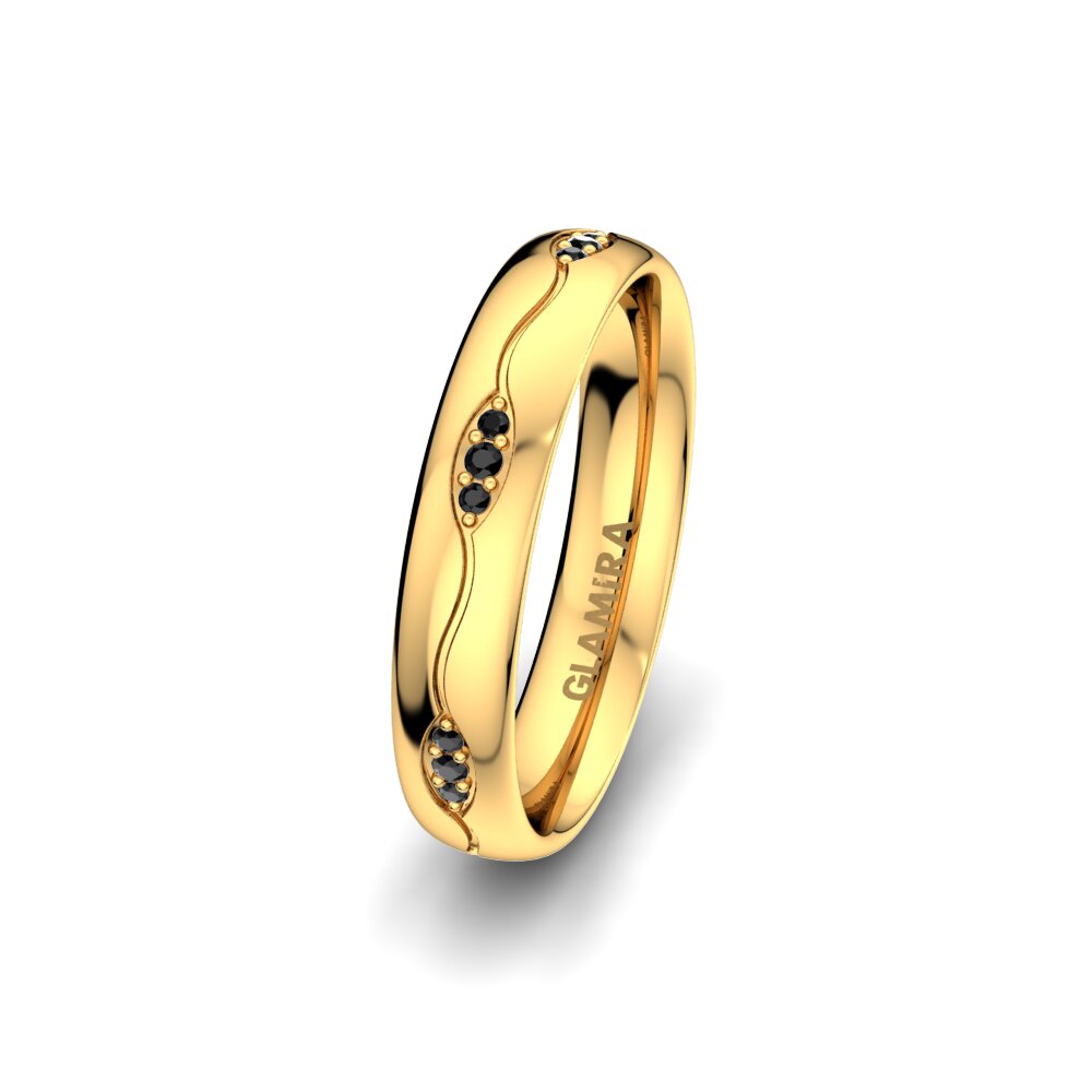 Zafiro negro Anillo Boda Mujer Glamour Love 4 mm