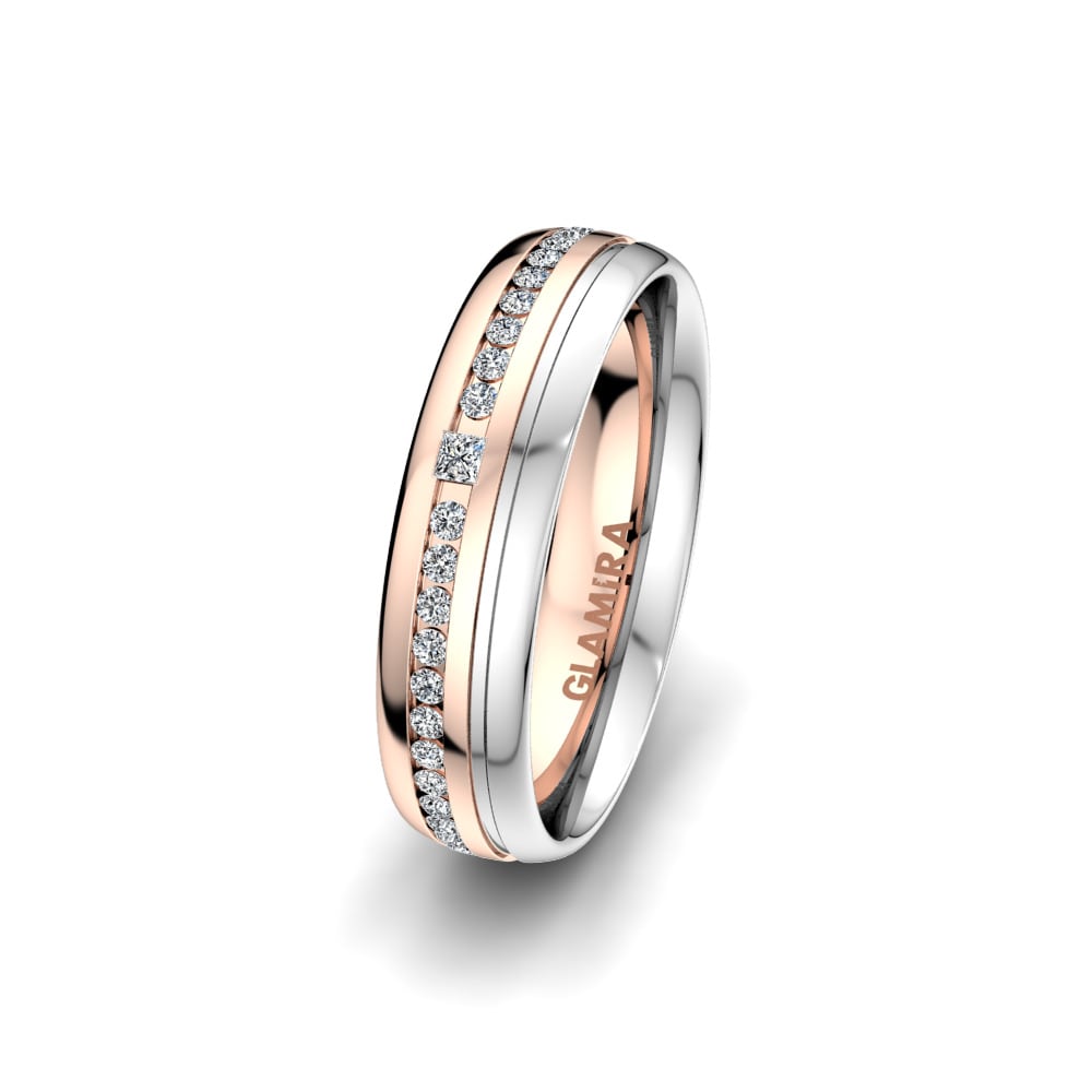 Memoire Women’s Wedding Rings Women's Glorious Touch 5 mm 585 Rose & White Gold Zirconia