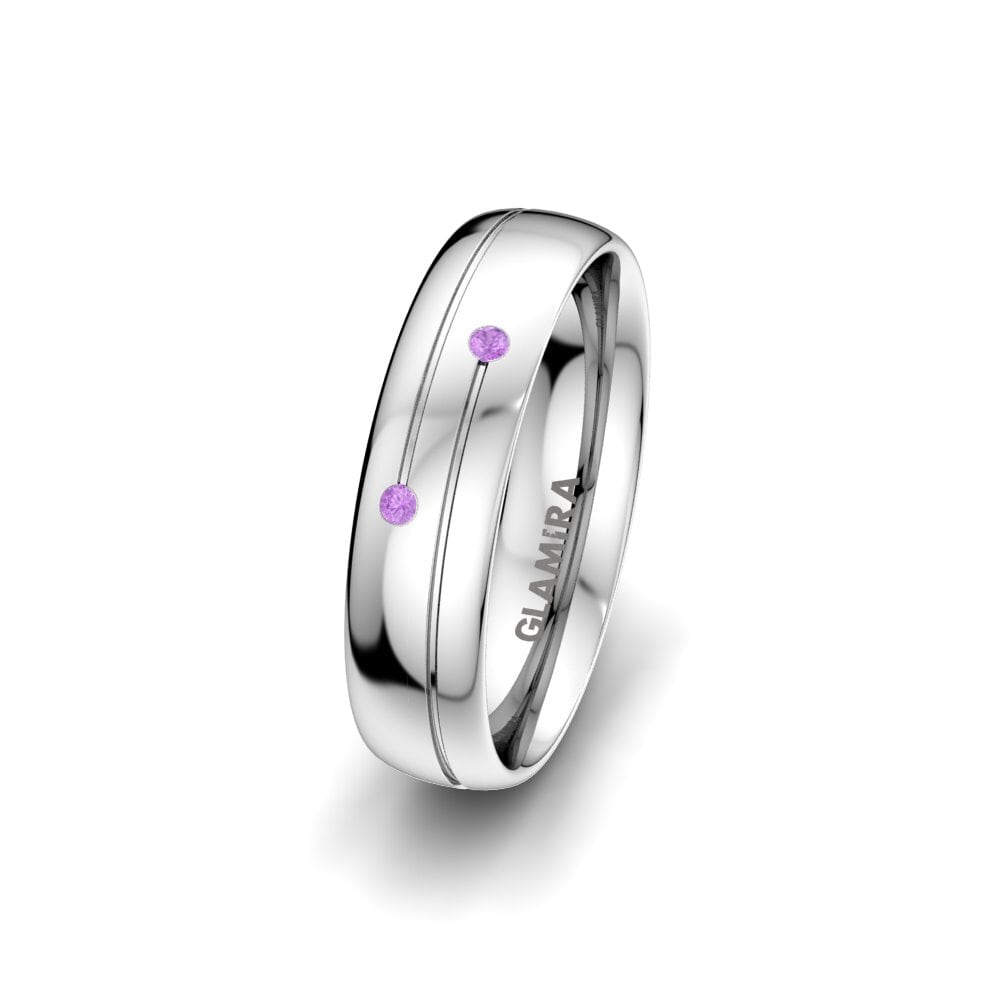 Amethyst Women's Wedding Ring Golden Joy 5 mm