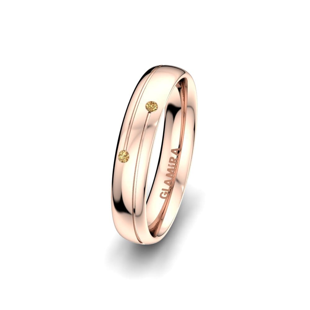 14ct Rose Gold Brown Diamond Women's Wedding Ring Golden Joy 4 mm