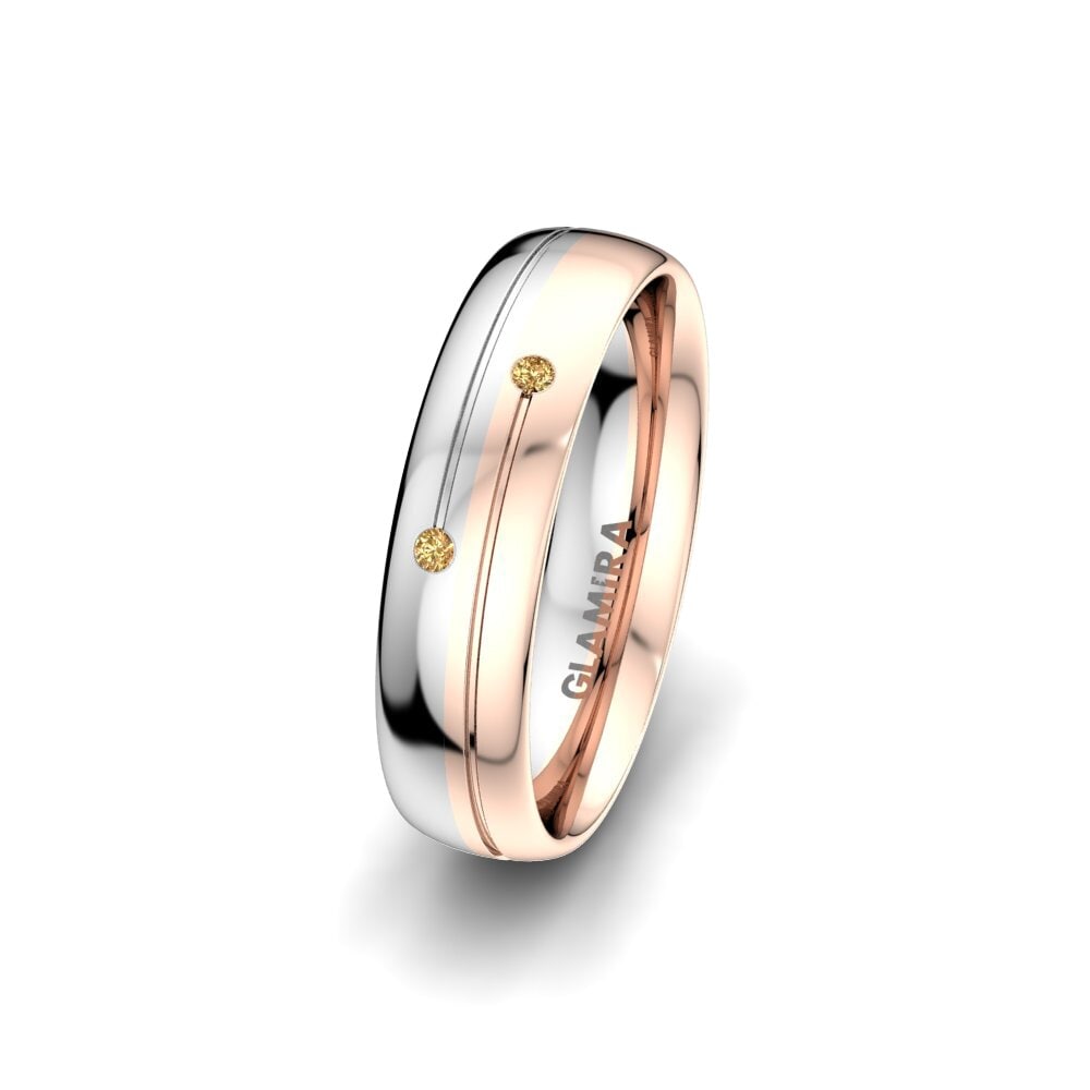 750 Rot & Weißgold Brauner Diamant Damen trauring Golden Joy 5 mm