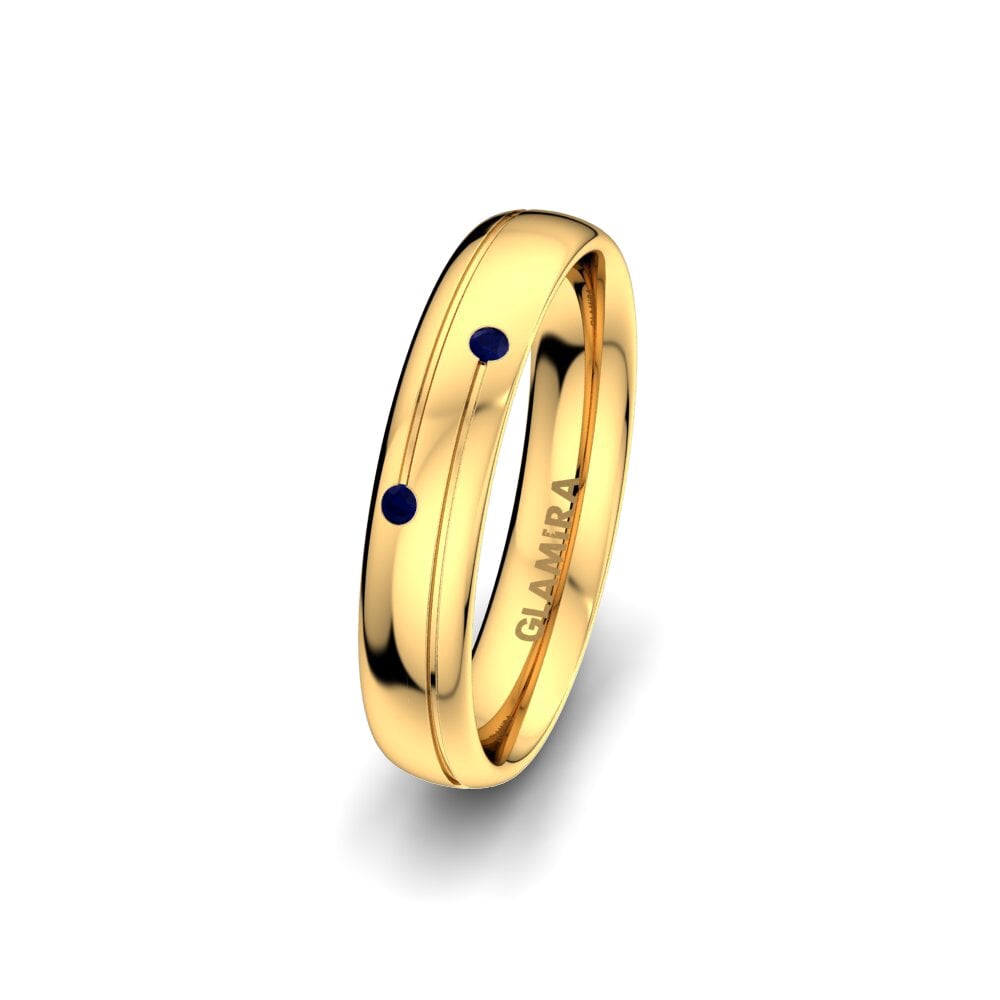 14ct Yellow Gold Sapphire Women's Wedding Ring Golden Joy 4 mm