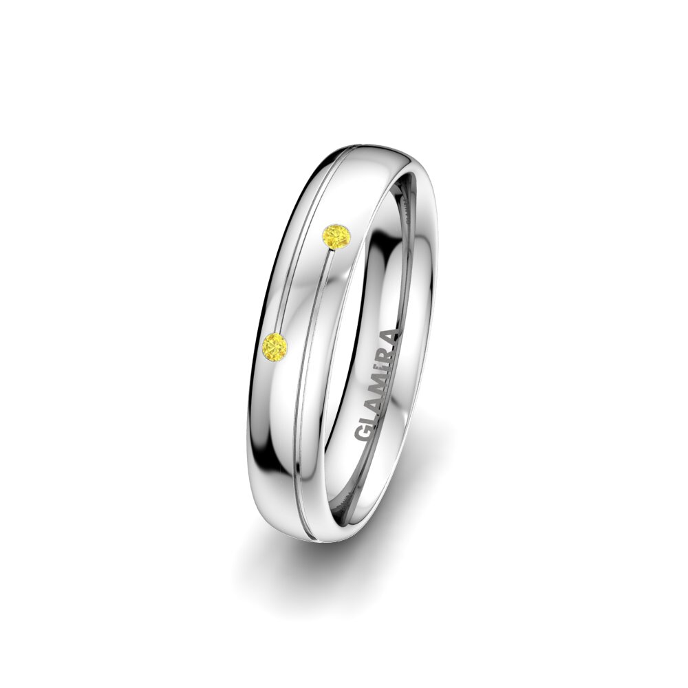 Zafiro amarillo Anillo Boda Mujer Golden Joy 4 mm
