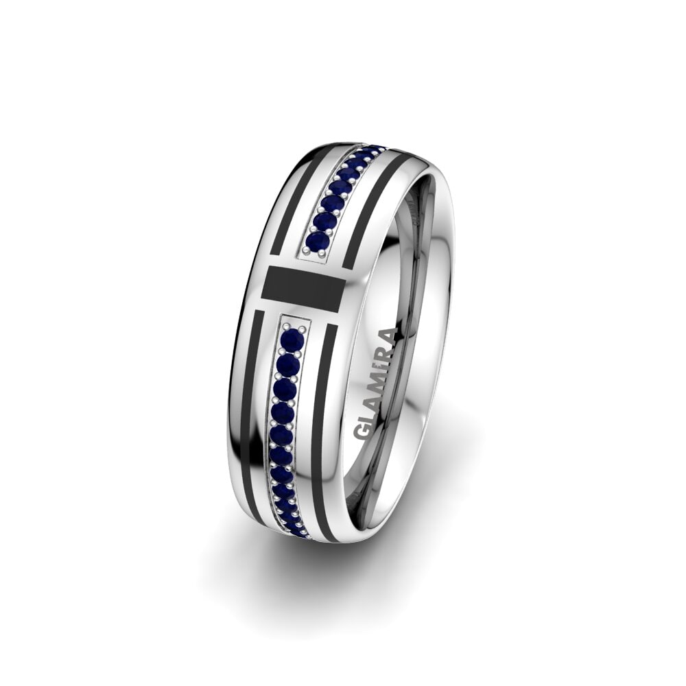 Sapphire Women's Wedding Ring Golden Sign 6 mm