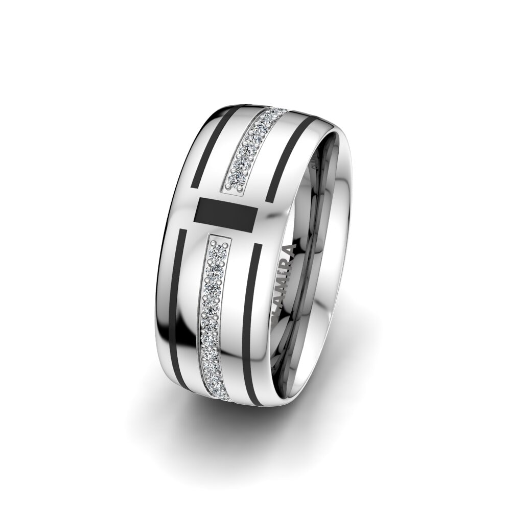 Beli Cincin perkahwinan Golden Sign 8 mm Perak Putih Zirkonia 0.384 ...