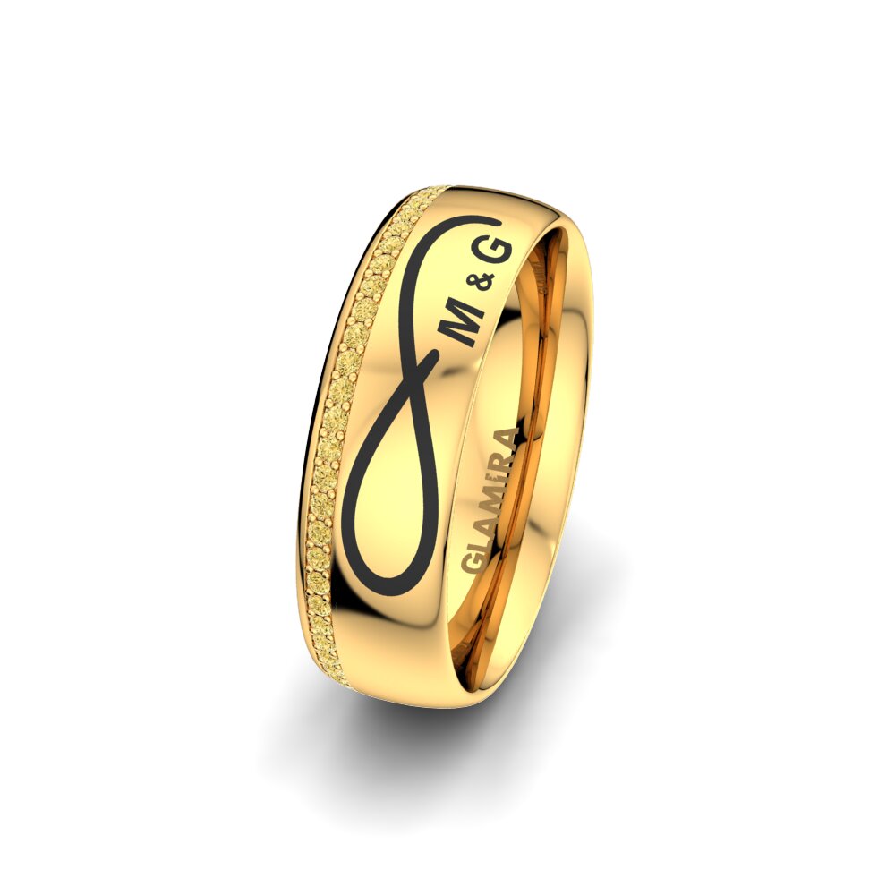 14ct Yellow Gold Yellow Diamond Women's Wedding Ring Gorgeous Sparkle 6 mm