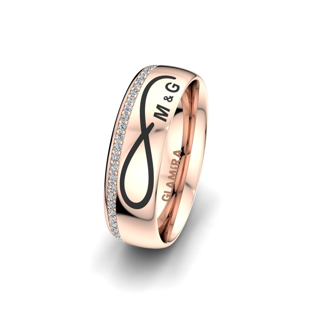 14ct Rose Gold Couple's Ring Gorgeous Sparkle 6 mm