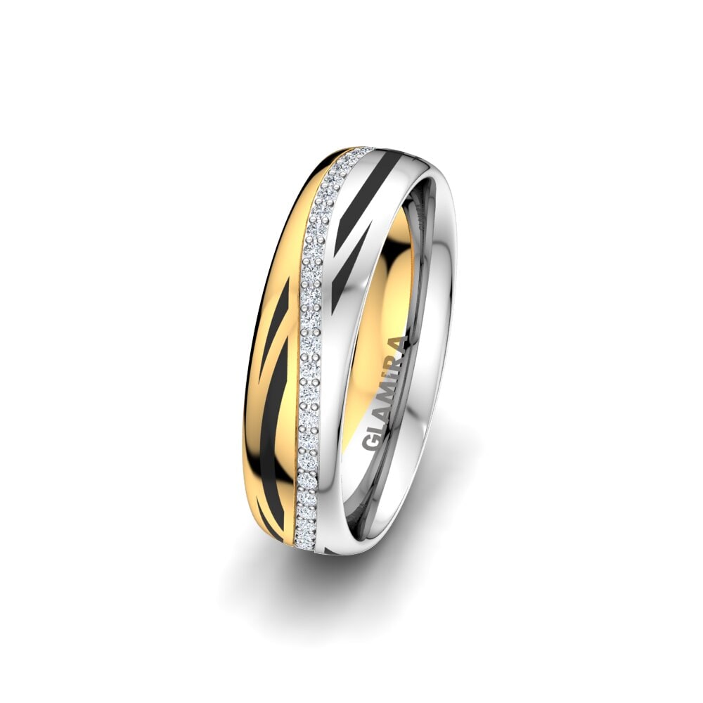 Weiß & Gelbgold 750 Diamant Damen trauring Infinite Choice 5 mm