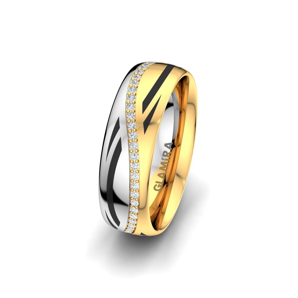 375 Gelb & Weißgold Diamant Damen trauring Infinite Choice 6 mm