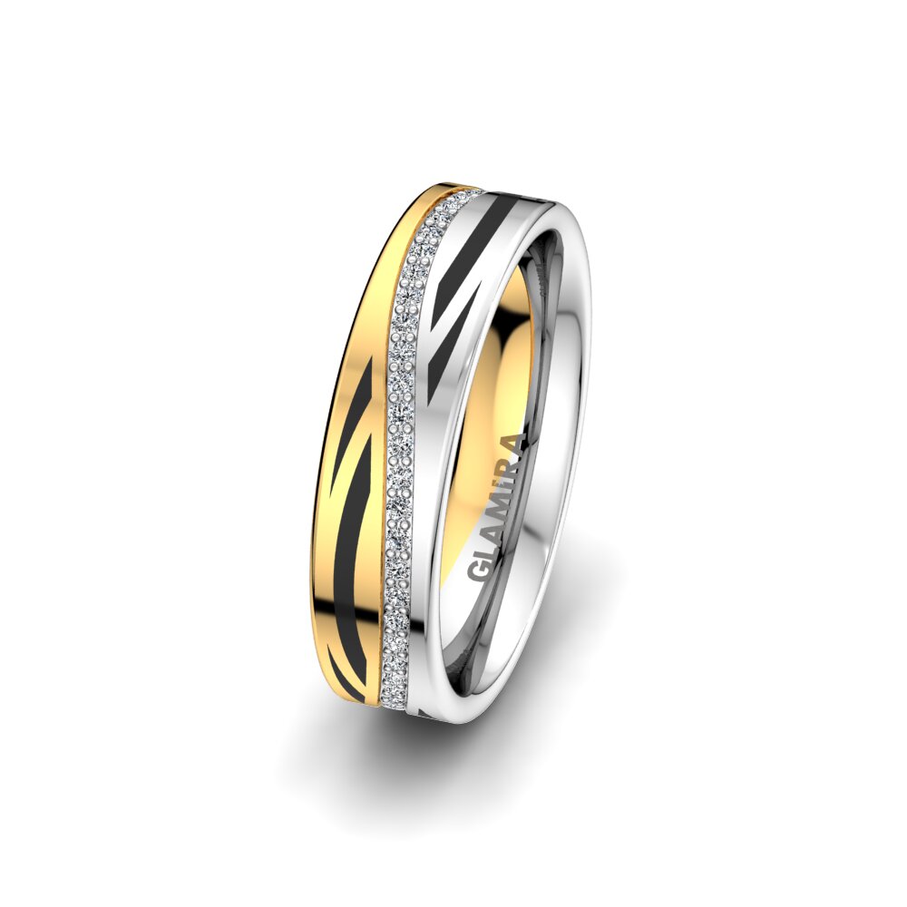 18ct White & Yellow Gold Women's Wedding Ring Infinite Choice 5 mm