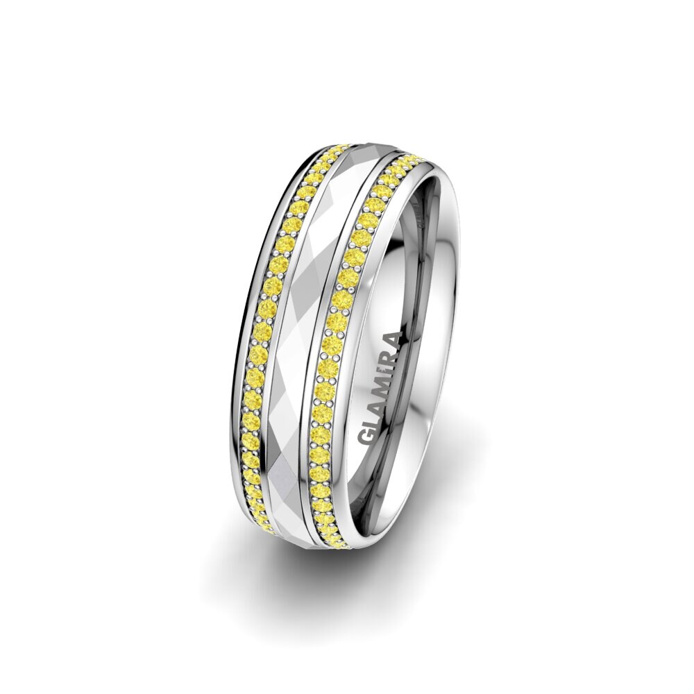 Zafiro amarillo Anillo Boda Mujer Infinite Fame 6 mm