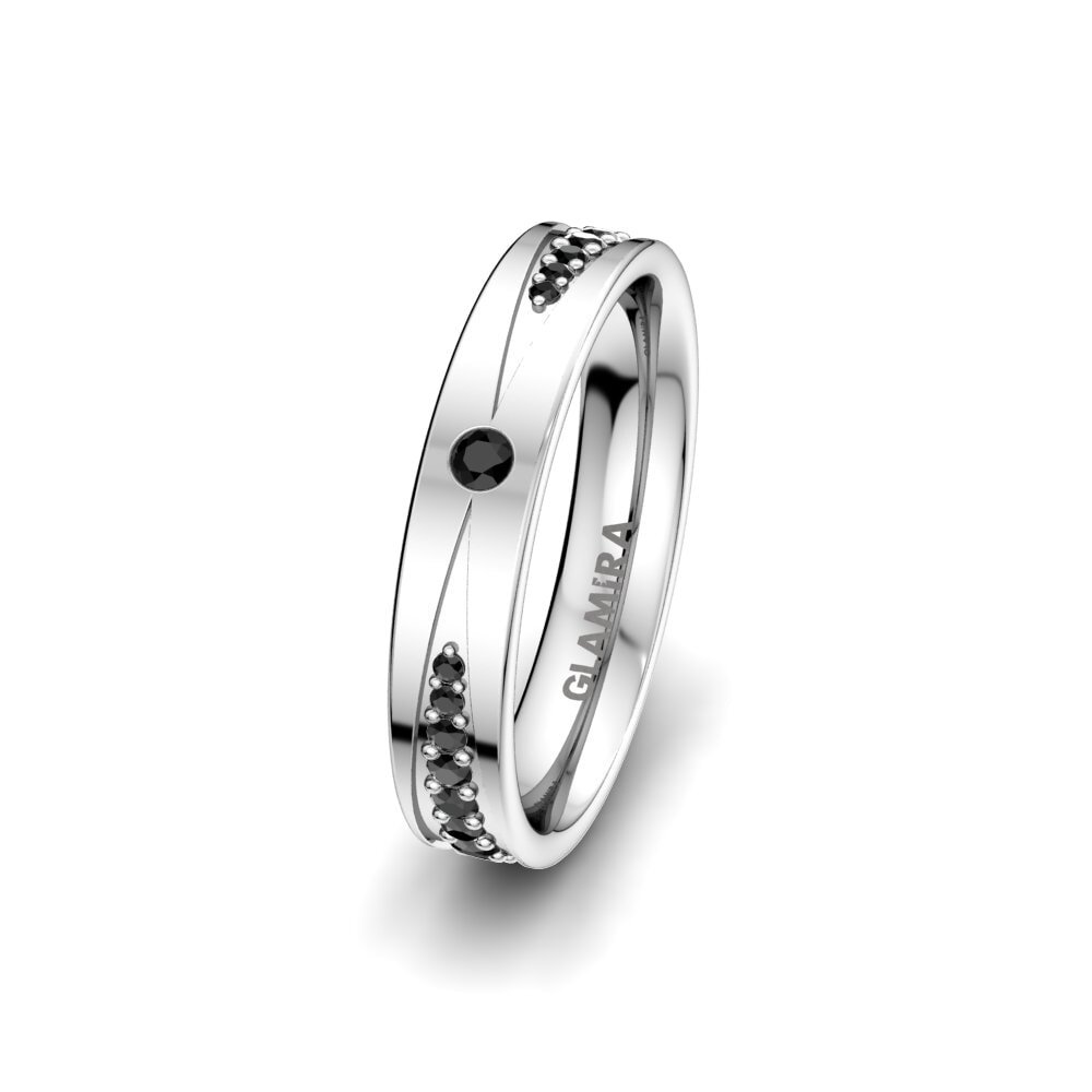 Black Onyx Women's Ring Unique Start 4 mm