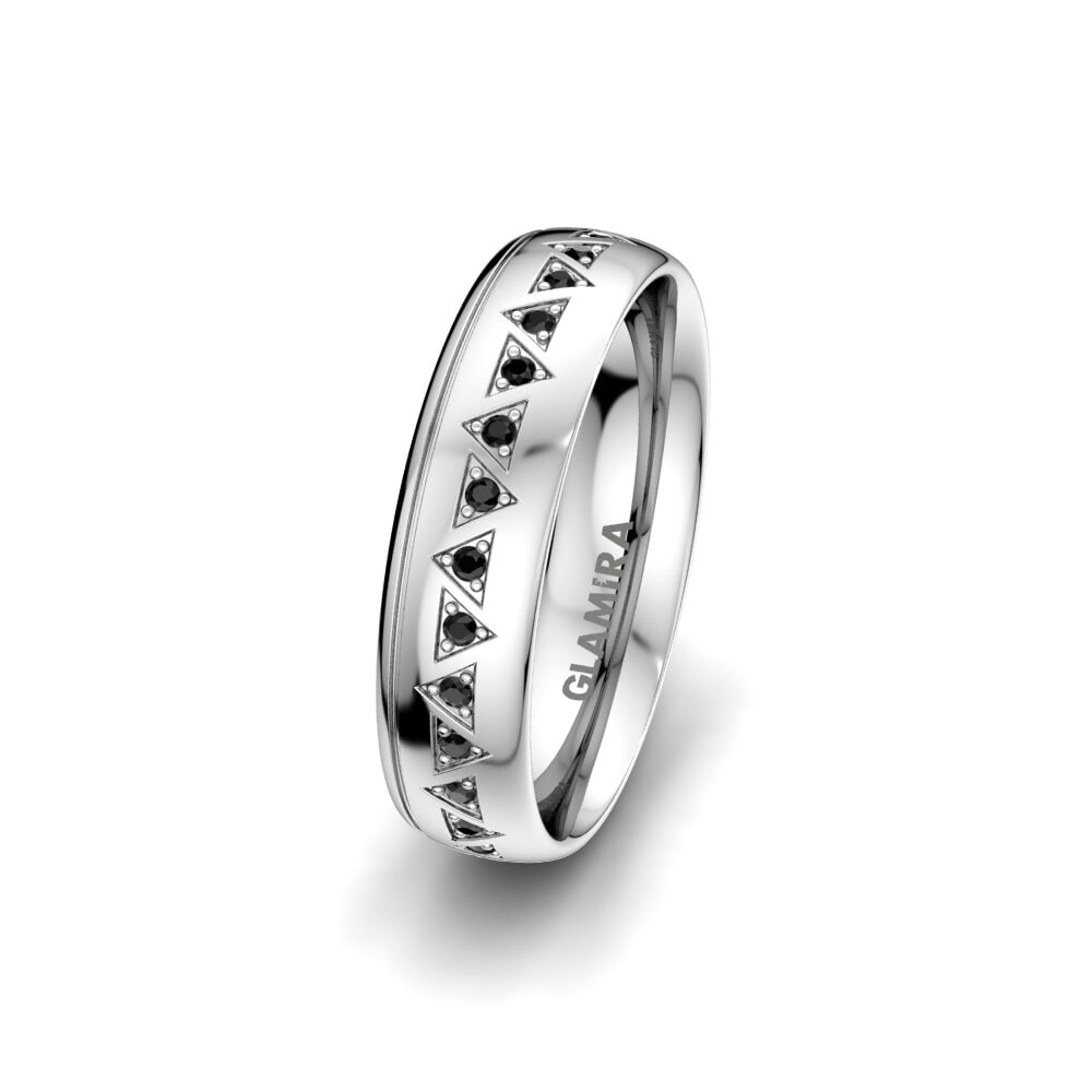 Black Sapphire Women's Wedding Ring Charming Pyramid 5 mm