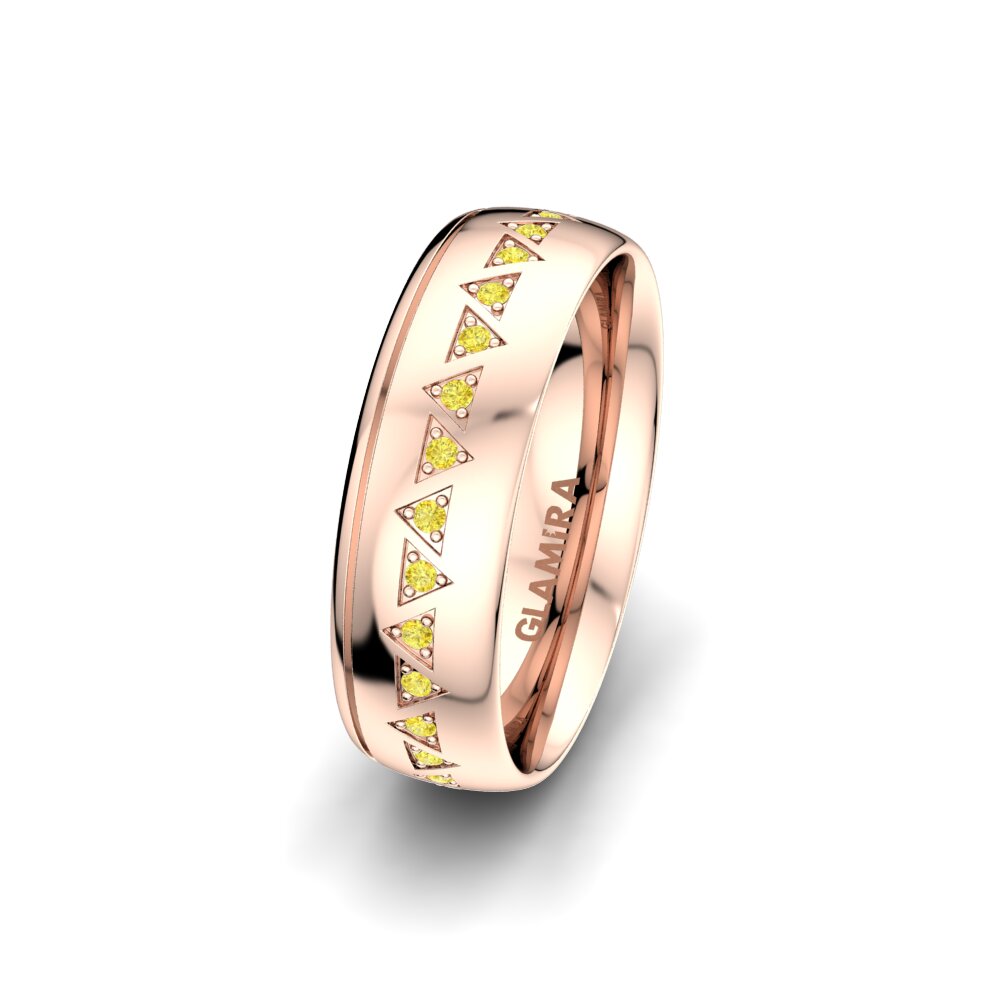 Saphir Jaune Alliance pour femme Charming Pyramid 6 mm
