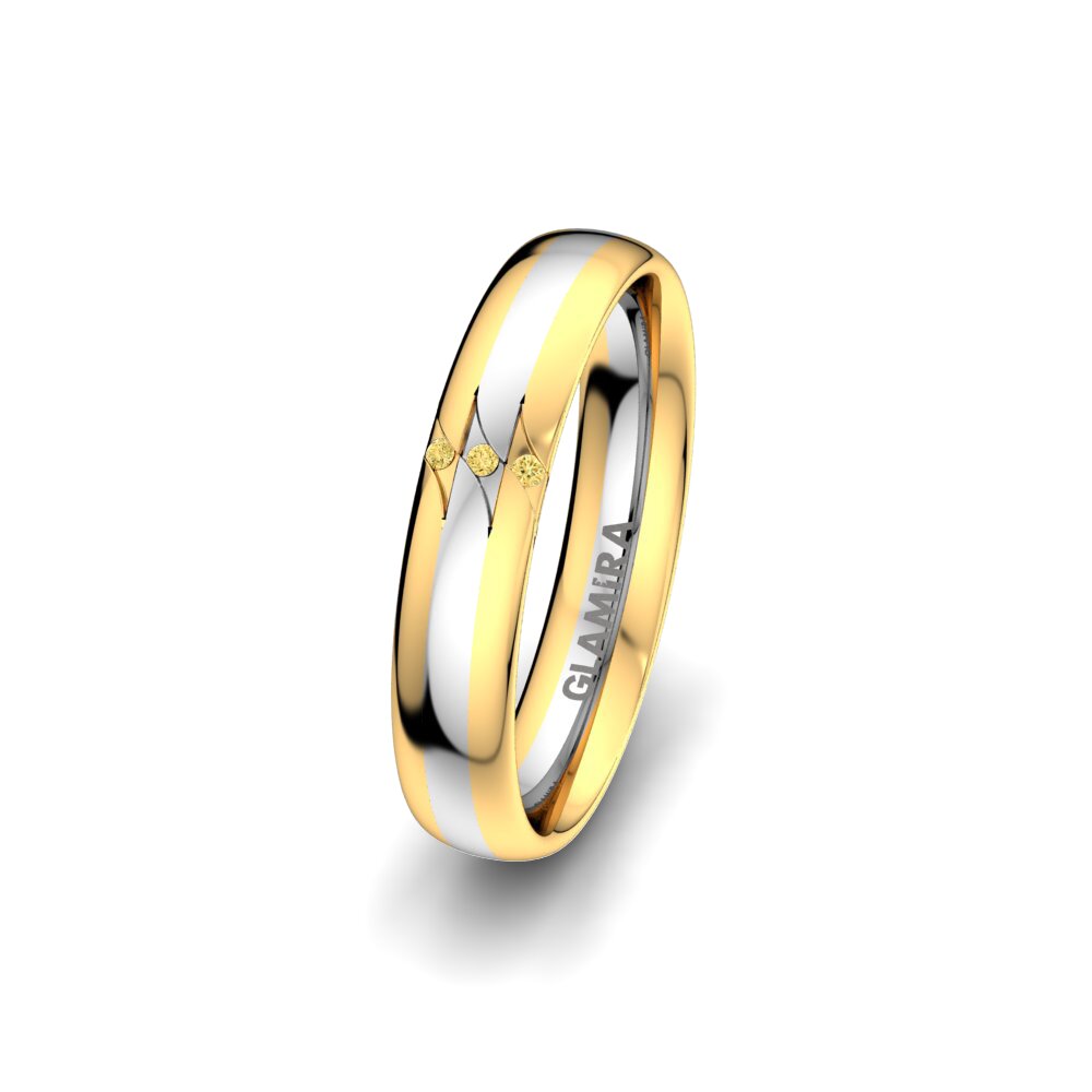 Diamant Jaune Alliance pour femme Elegant Fortune 4 mm