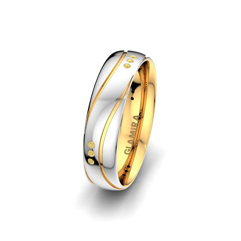 Diamant Jaune Alliance pour femme Gracious Night 5 mm