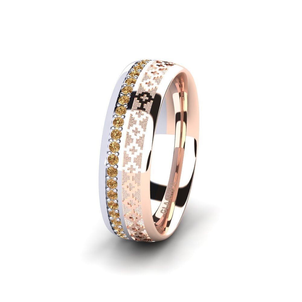 750 Rot & Weißgold Brauner Diamant Damen trauring Immortal Charm 6 mm