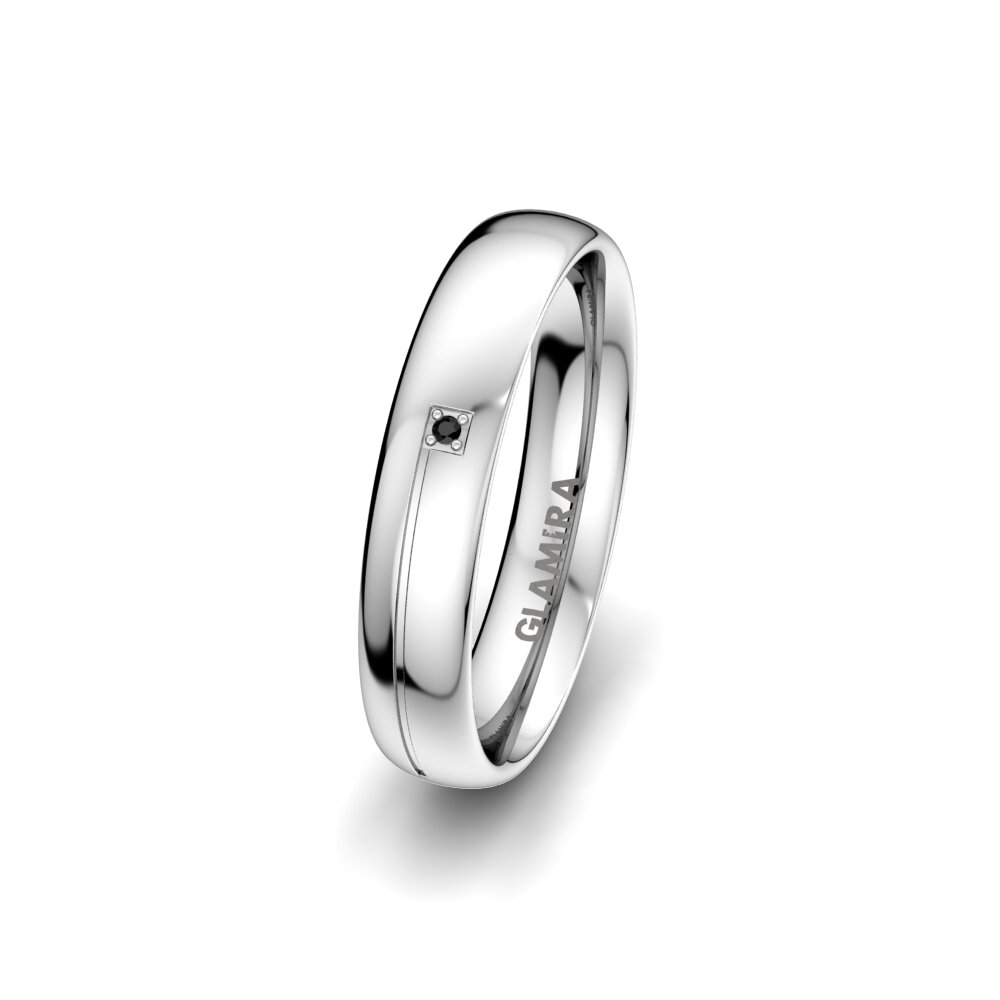 Zafiro negro Anillo Boda Mujer Infinite Trio 4 mm