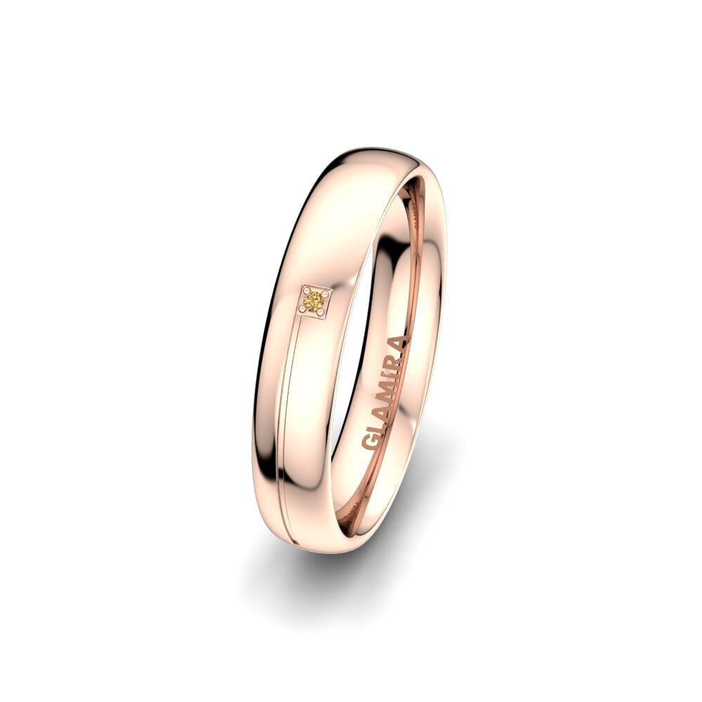 14ct Rose Gold Brown Diamond Women's Wedding Ring Infinite Trio 4 mm