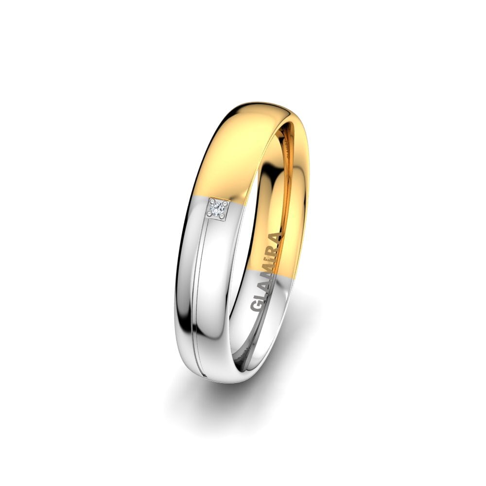 375 Gelb & Weißgold Diamant Damen trauring Infinite Trio 4 mm