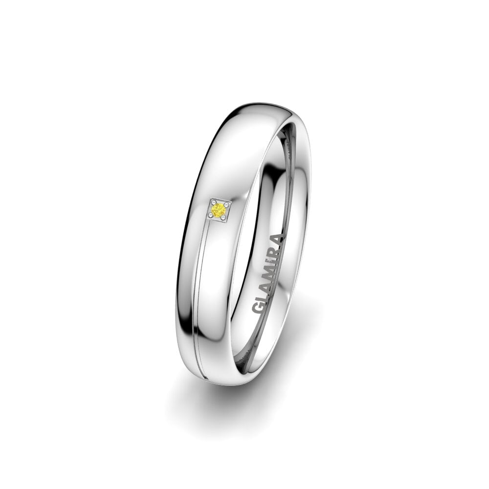 Zafiro amarillo Anillo Boda Mujer Infinite Trio 4 mm