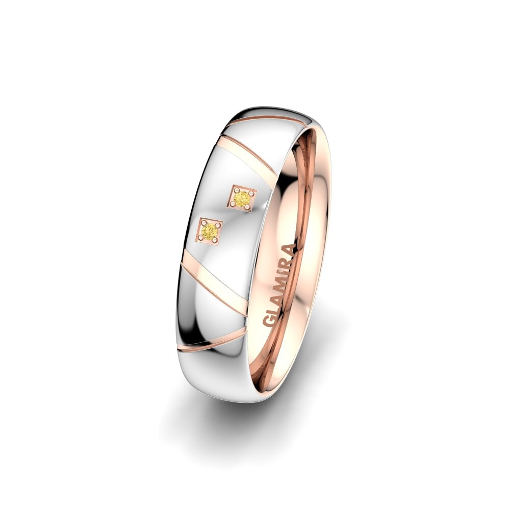 Diamant Jaune Alliance pour femme Romantic Life 5 mm