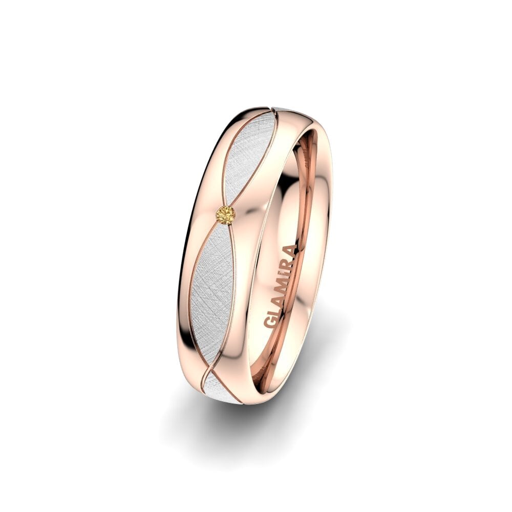 Weiß & Rotgold 750 Brauner Diamant Damen trauring Bright Miracle 5 mm