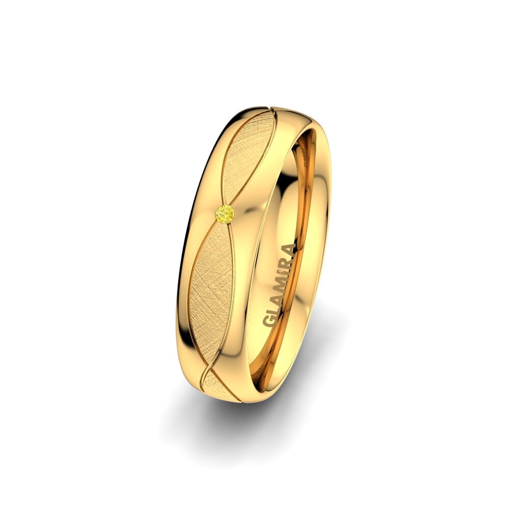 9ct Yellow Gold Yellow Sapphire Women's Wedding Ring Bright Miracle 5 mm