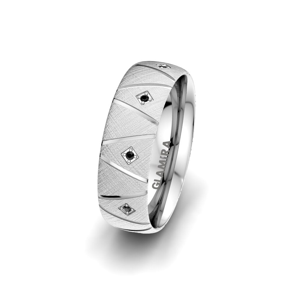 Saphir noir Alliance pour femme Attractive Style 6 mm