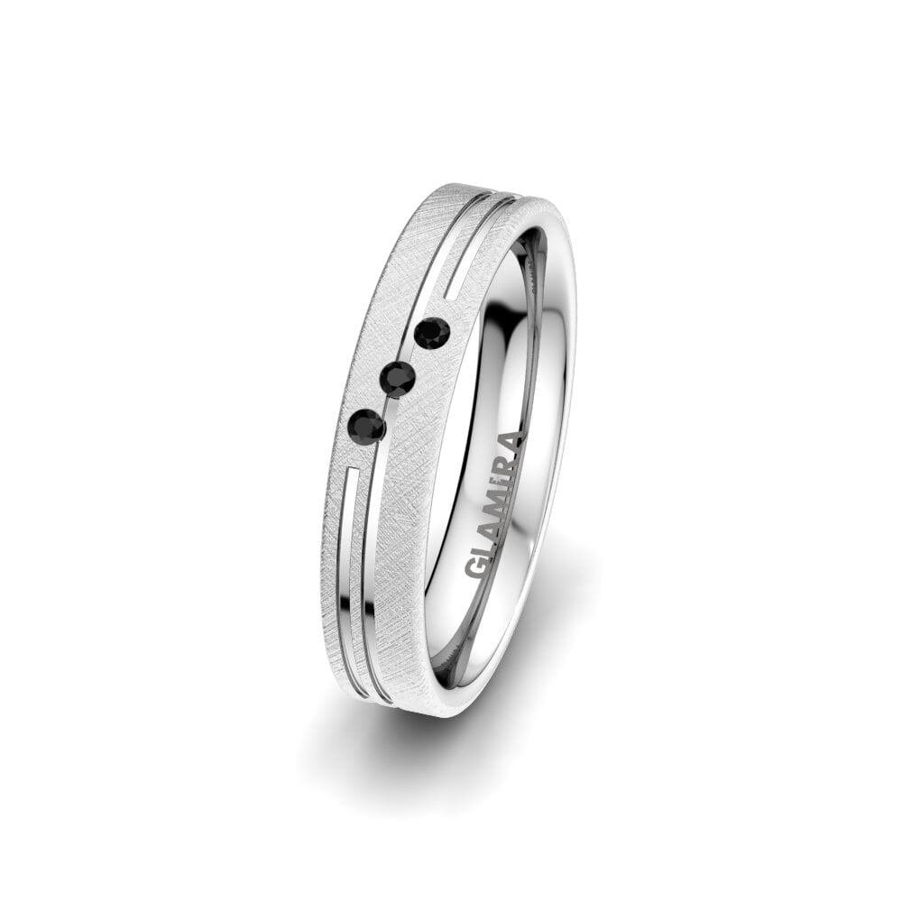 Black Onyx Women's Ring Exotic Tile 4 mm