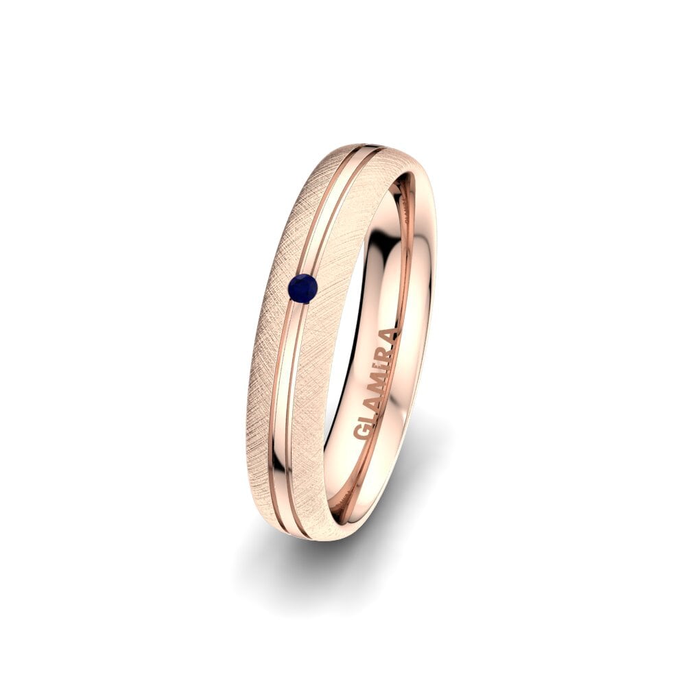 14ct Rose Gold Sapphire Women's Wedding Ring Exotic Serenity 4 mm