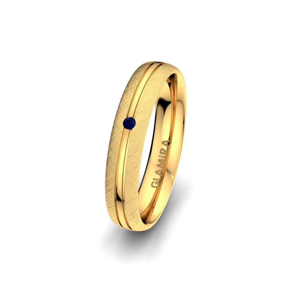 9ct Yellow Gold Sapphire Women's Wedding Ring Exotic Serenity 4 mm