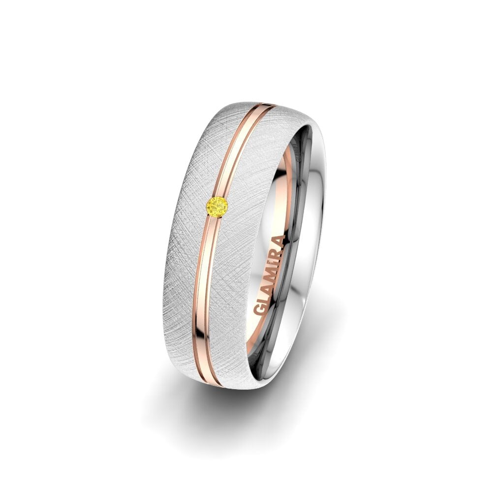 Weiß & Rotgold 750 Gelber Saphir Damen trauring Exotic Serenity 6 mm